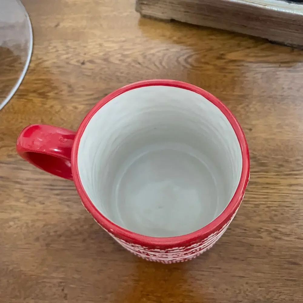 Crate & Barrel Hilde Ceramic Mug Nordic Pattern